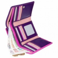 Женский кожаный кошелек Visconti BORA rb43 berry m