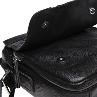 Мужская чёрная кожаная сумка Keizer K12051-black
