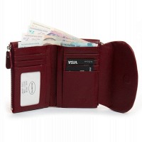 Женский кожаный кошелек Bright DR. BOND WS-239 wine red