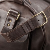 Дорожная коричневая кожаная сумка Grande Pelle 11044
