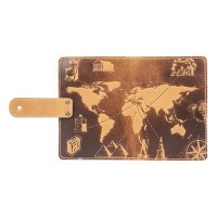Обложка для паспорта из кожи Hi Art «7 wonders of the world» PB-02/1 Shabby Honey