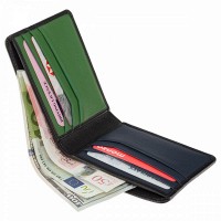 Мужской кожаный кошелек Visconti FN71 Finn (Black/Cobalt Blue/Green)