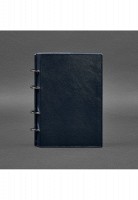 Кожаный блокнот на кольцах (софт-бук) BlankNote 9.0 с твердой синей обложкой - BN-SB-9-HARD-NAVY-BLUE
