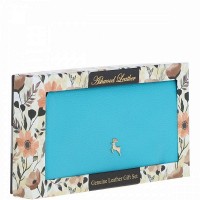 Женский кожаный кошелек Ashwood J56 BLUE ATOLL с RFID защитой