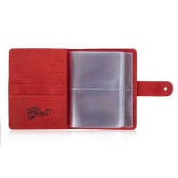 Кожаный картхолдер Hi Art «Let's Go Travel» CH-06 Shabby Red Berry