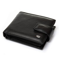 Мужской кожаный кошелек  DR. BOND MS-27CK black