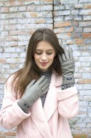 Женские кожаные перчатки Shust Gloves серые 375s2 M