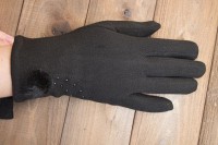 Перчатки женские чёрные трикотажные 8154s1 S