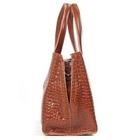 Женская кожаная сумка ALEX RAI 8815 coffee croco