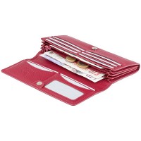 Женский кожаный кошелек Visconti HT35 Buckingham c RFID (Red)