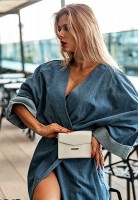 Набор женских кожаных сумок BlankNote  Mini поясная/ кроссбоди белые - BN-BAG-38-LIGHT