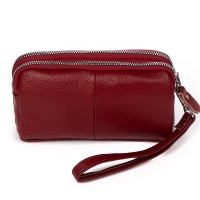 Женская кожаная косметичка Cosmetic 6002-A bordo