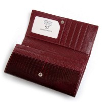 Женский кожаный лаковый кошелек SERGIO TORRETTI FEW501 wine red