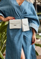 Набор женских кожаных сумок BlankNote  Mini поясная/ кроссбоди белые - BN-BAG-38-LIGHT