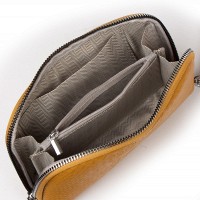 Женская кожаная косметичка Cosmetic 60096 yellow