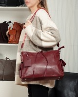 Женская кожаная сумка классическая ALEX RAI 91008-9 bordo