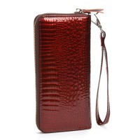 Женский кожаный лаковый кошелек SERGIO TORRETTI FEW38 brown