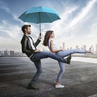 Зонт-трость механический Knirps U.900 Neon Black Kn96 2900 8395