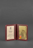 Женская кожаная обложка для ID-паспорта и водительских прав BlankNote 4.0 бордовая BN-KK-4-VIN