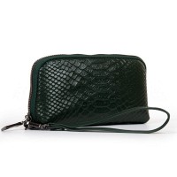 Женская кожаная косметичка Cosmetic 60095-5 d.green