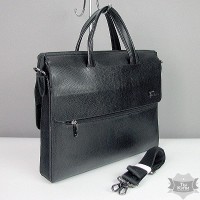 Портфель модерн из кожзама мужской черный Fashion