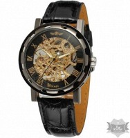 Мужские наручные часы скелетон Winner Chocolate (1119)