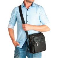 Мужская кожаная сумка через плечо BRETTON 5015-6L black