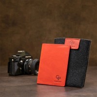 Кожаная обложка для паспорта GRANDE PELLE 11483 Красный