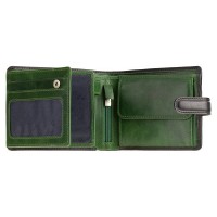 Мужской  кожаный кошелек Visconti TR35 Atlantis c RFID (Black Green)