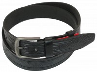 Мужской кожаный ремень под джинсы Skipper 1142-38 черный 3,8 см