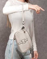 Женский молодежный кожаный клатч ALEX RAI 99102 beige