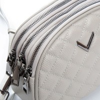Женский молодежный кожаный клатч ALEX RAI 60065 pale grey