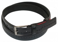 Мужской кожаный ремень под брюки Skipper 1048-35 черный 3,5 см
