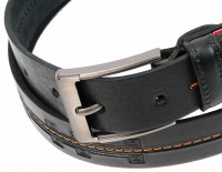 Мужской кожаный ремень  под брюки Skipper 1283-35 черный