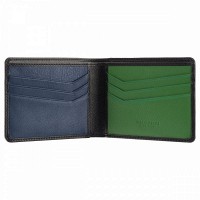Мужской кожаный кошелек Visconti FN71 Finn (Black/Cobalt Blue/Green)