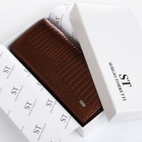 Женский кожаный лаковый кошелек SERGIO TORRETTI FEW501-2 brown