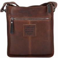 Мужская кожаная сумка через плечо Ashwood 4551 VT TAN