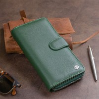 Мужской кожаный кошелек ST Leather 19304 Зеленый