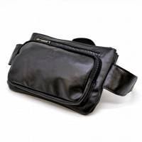 Кожаная черная сумка на пояс TARWA ga-8137-3md