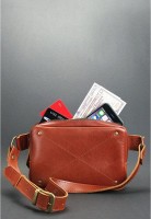 Кожаная сумка на пояс BlankNote DropBag Коньяк