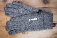 Перчатки сенсорные женские трикотажные чёрный меланж 5171-2s1 S