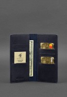 Кожаное портмоне-купюрник BlankNote 11.0 темно-синее Crazy Horse BN-PM-11-NN