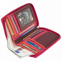 Женский кожаный кошелек с RFID защитой Visconti RB98 Aruba (Plum Multi)