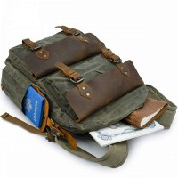 Рюкзак текстильный canvas Vintage 20107 Болотный
