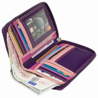 Женский кожаный кошелек с RFID защитой Visconti RB98 Aruba (Berry Multi)