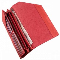 Женский кожаный красный кошелёк GRANDE PELLE 11216