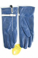 Женские кожаные перчатки Shust Gloves синие 374s3 L