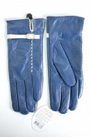Женские кожаные перчатки Shust Gloves синие 374s3 L