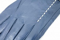 Женские кожаные перчатки Shust Gloves синие 374s3 L