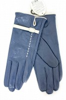 Женские кожаные перчатки Shust Gloves синие 374s1 S